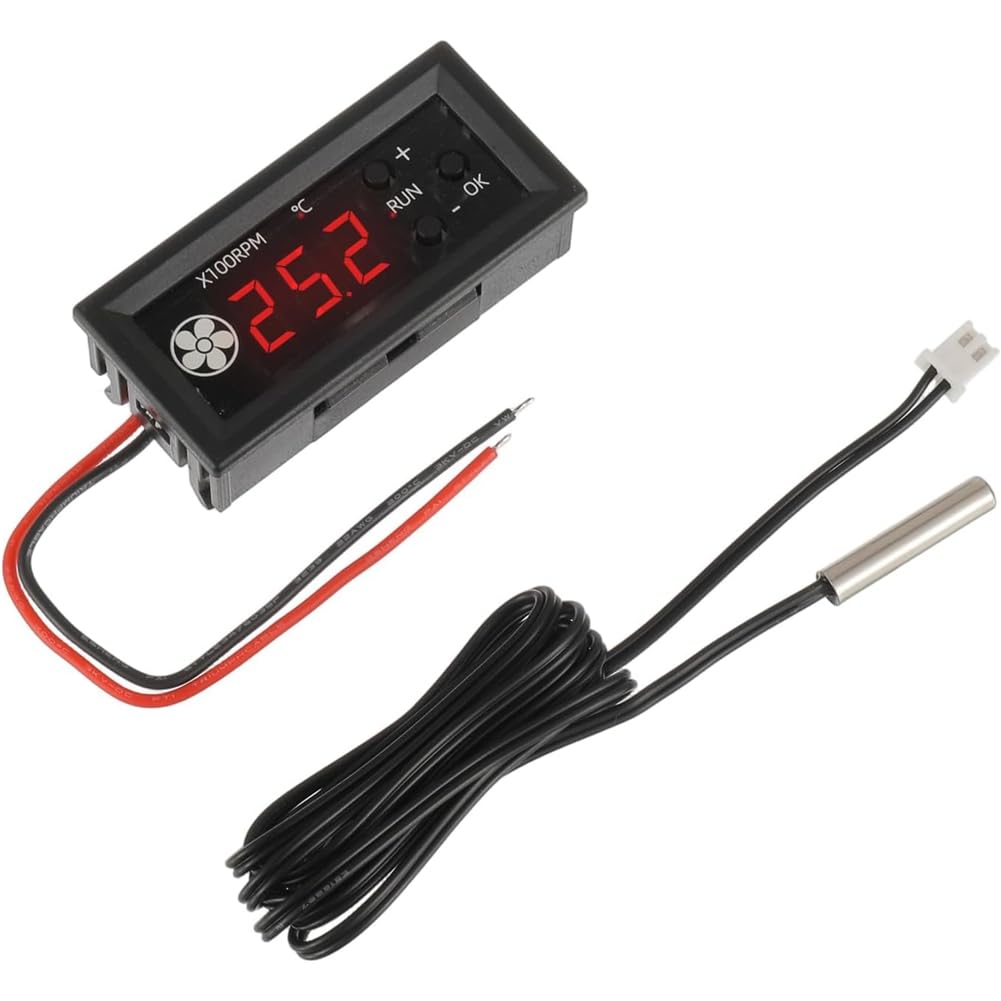 UDSKNV[KSL Temperature Probe Integrated 4-Wire PWM Fan Speed Controller 12V 3A Digital Display Module