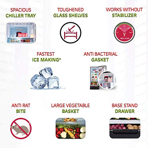 Image of LG 205 L 4 Star Inverter Direct-Cool Single Door Refrigerator Appliance (GL-D221ABCY, Blue Charm, Base Stand with Drawer, Gross Volume-215 Ltr.)