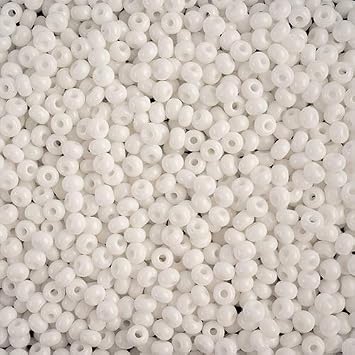 6650 Pieces Opaque White 4mm 6/0 Czech Glass Seed Beads | Mini Pony Beads for Jewelry Making Supplies, Crafting, and Sewing Projects