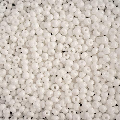 Preciosa 6650 Pieces 4mm 6/0 Czech Glass Seed Beads for Jewelry Making Supplies, Small Pony Bead Bulk for Craft and Sewing, Opaque White