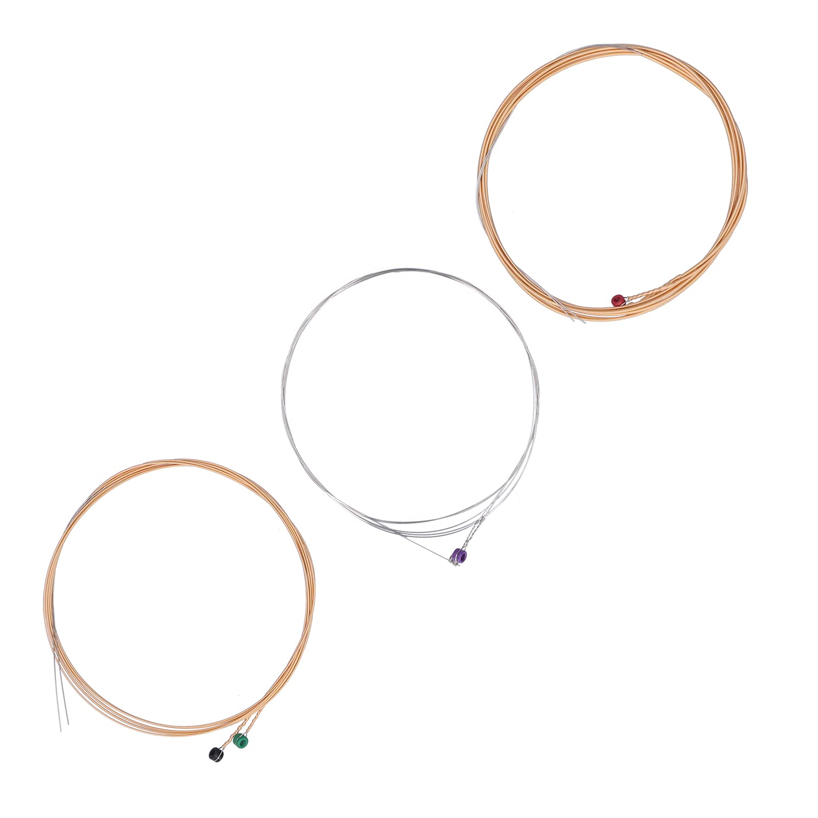 Saiten für Akustikgitarre, 10 Sätze, Stahlkern, rostfrei, 6 Saiten-Ersatz mit farbigen Perlen, für Folk-Gitarristen, Phosphorbronze-Material