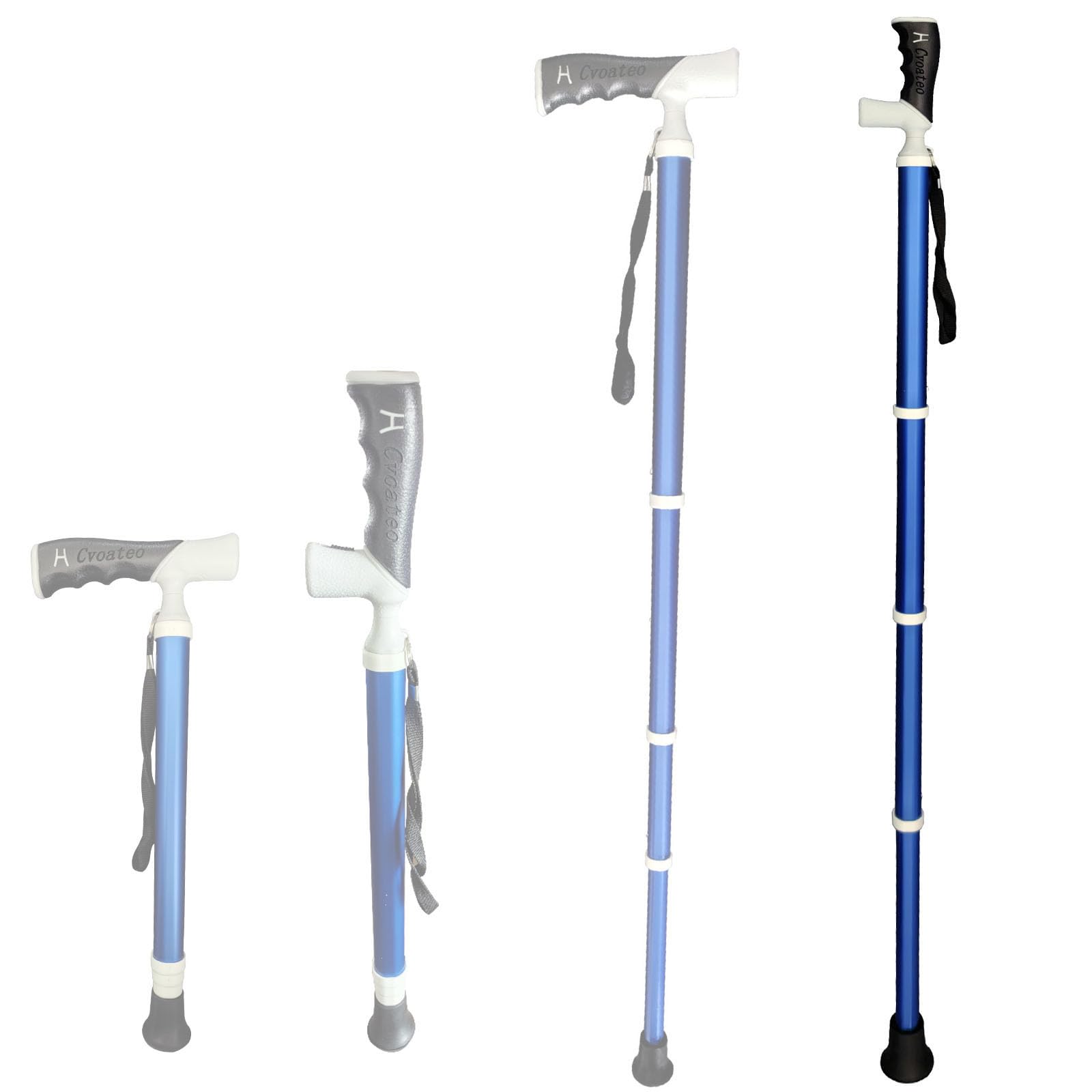 Bastoncini da trekking per uomini e donne canna da passeggio pieghevole regolabile manico a doppia modalità adatti per lo zaino in spalla（1PC）