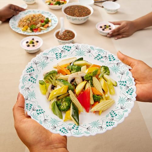 Image of Larah by Borosil 27pc Opalware Dinner Set | for Family of 6 | Microwave & Dishwasher Safe | Bone-Ash Free | Crockery Set for Dining & Gifting | Plates & Bowls (Stardust)