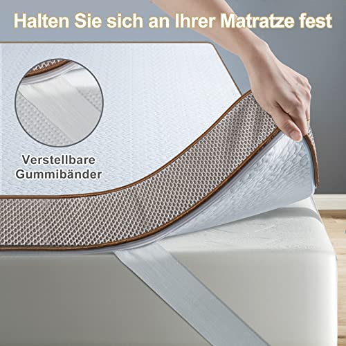 BedStory Topper 180x200cm, 7,5cm Zwei Härtegrade H5&H6 Gel Topper hart mit Abnehmbarem und Waschbarem Bezug, Atmungsaktiver und Bequemer Matratzentopper für Boxspringbett Unbequeme Betten Schlafsofa