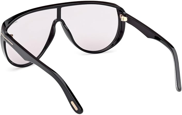 Tom Ford FT1182 01A Sunglasses Shiny Black/Photochromic Light Grey Shield 138mm
