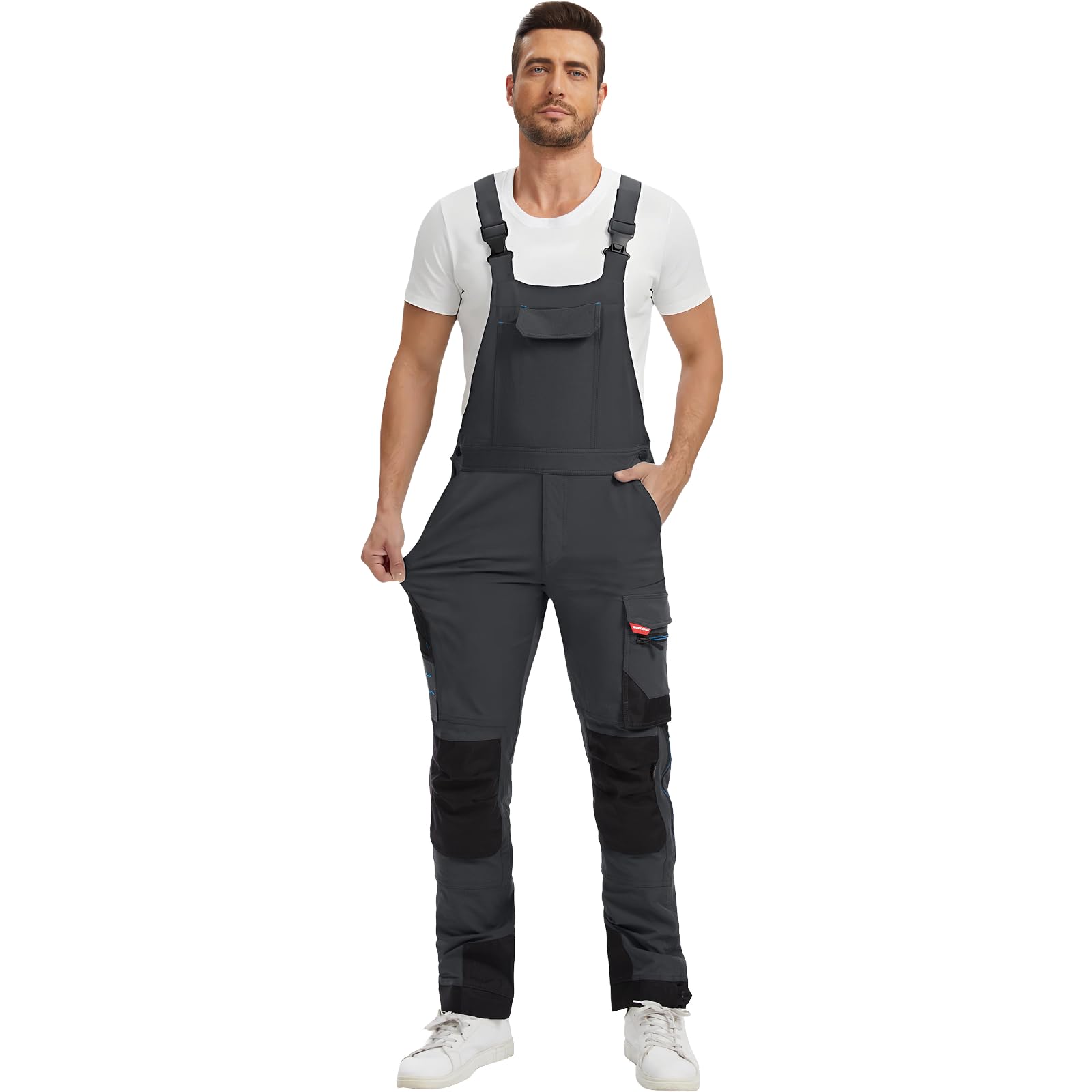 WORK IDEA Herren Slim-Fit Stretch Arbeitslatzhose: Kritische Stoffbereiche aus Cordura – strapazierfähige Eleganz für höchste Ansprüche.