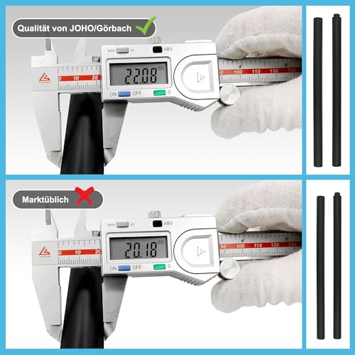 Görbach Duschset Edelstahl Duschstange 70cm mit Duschkopfhalterung-Brausestange variable Bohrlöcher dank flexibler Wandhalterungen-Dusch Wandstange Matt Schwarz