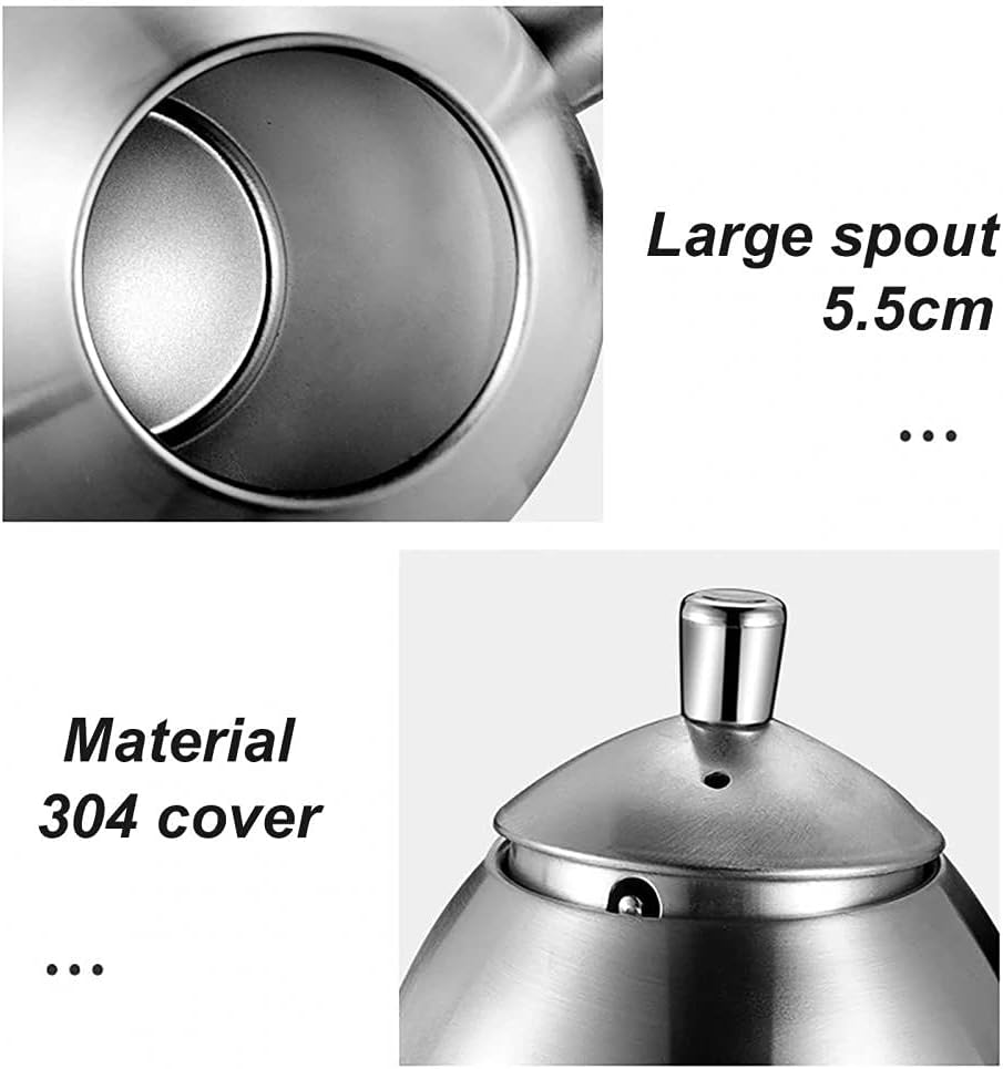 Egg Shape Large Capacity Stainless Steel Long Spout Sauce Oil Bottle Spray Pot(L)