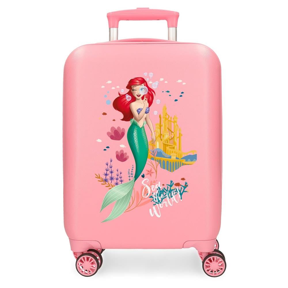 Disney Princess Valise Cabine Rigide à 4 Roues pour Enfants, avec Serrure à Combinaison et Fermeture éclair. Fabriquée en ABS, Un matériau Rigide et léger. par Joumma Bags.