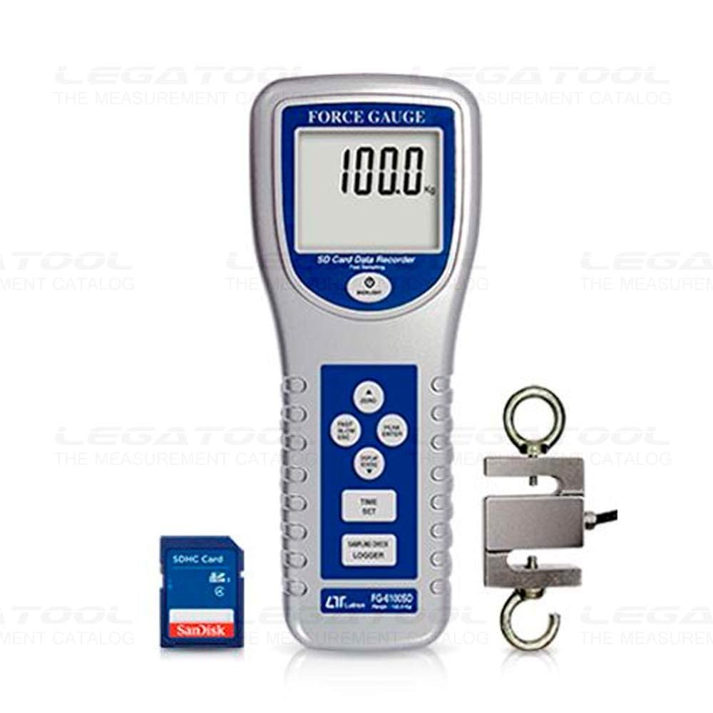 Portable Real Time Datalogger Type Force Gauge (Range: 100 Kg/ 220.5 lb/ 980.6 N) for Tension & Compression Tests, Quality Control, Research Development, Product Testing| Model: FG-6100SD