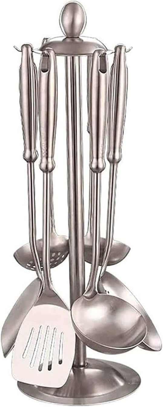 Stainless-Steel Kitchen Utensil Set - 304 Stainless Steel kitchenware Set a Full Set of Household Kitchen Cooking Shovel, Soup Spoon, Colander, Cooking Spoon
