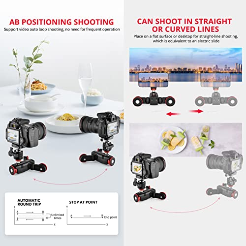 Image of Motorized Slider, Andoer L5i Pro Camera Video Dolly Slider Kit with 3 Wheels Auto Dolly Car App Control Stepless Speed Adjustable, 60cm Track Rail Camera Slider for DSLR Camera Camcorder