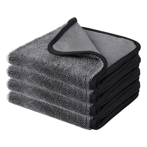 Shiny Bath Trockentuch,4 Stück 30x40cm Fast Dry XXL Duschkabinen Tuch Trockentuch zum Wasser Abziehen in Dusche & Bad