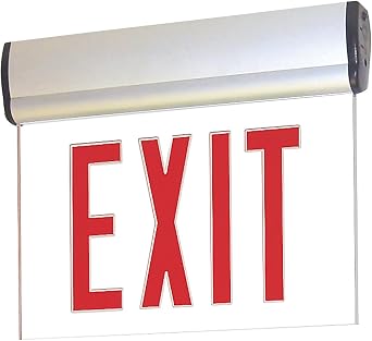 Nora Lighting NX-811-LEDRCA Red LED Single Face Edge-Lit Exit, 2-Circuit, Clear, Aluminum