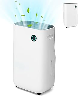 GiantexUK 40L/Day Dehumidifier, Quiet Dehumidifier with 5 Model, Digital Display, Continuous Drainage, Childlock, Laundry Drying, 3-Color Light, 6.5L Water Tank & 24H Timer, for Home Basement Office