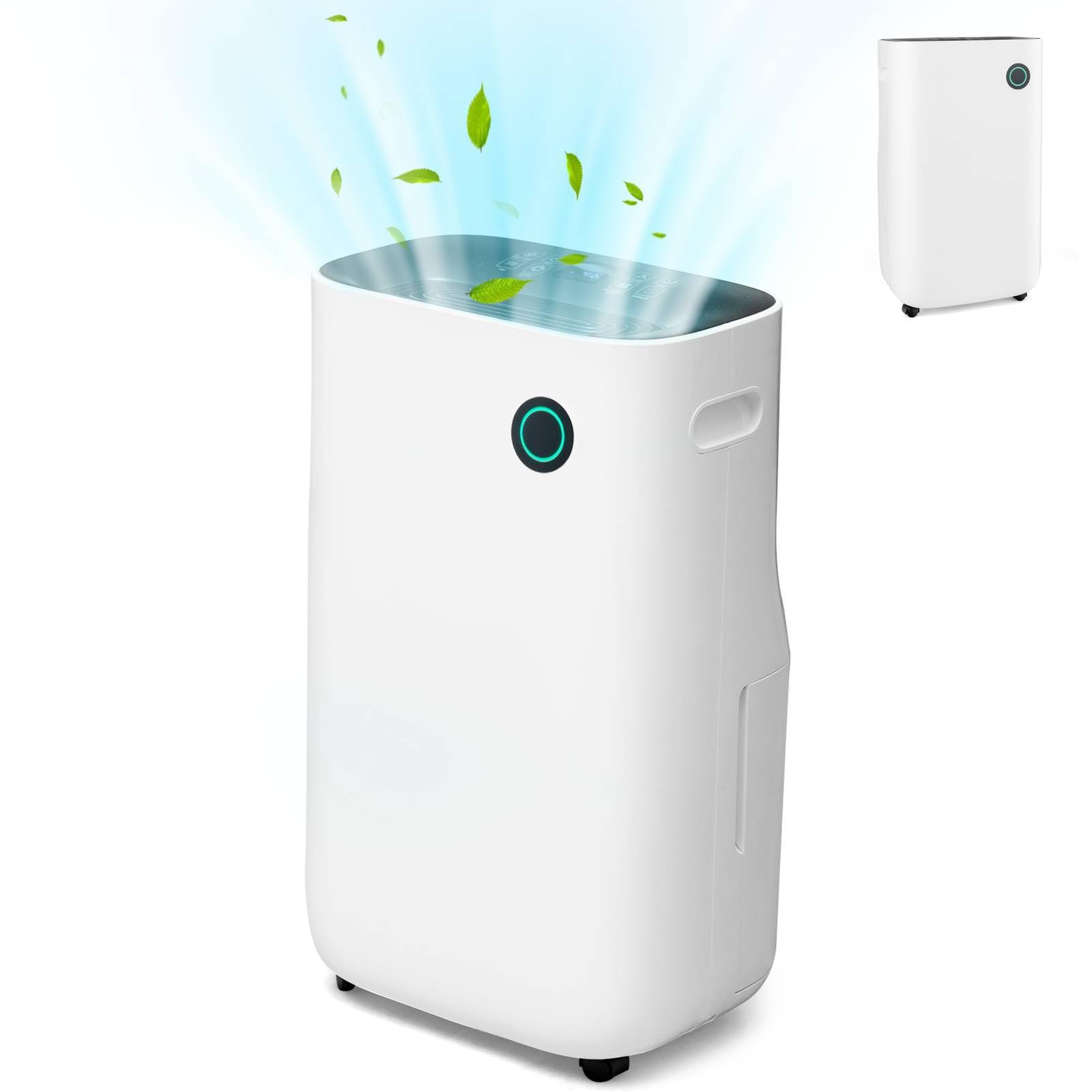 GiantexUK 40L/Day Dehumidifier, Quiet Dehumidifier with 5 Model, Digital Display, Continuous Drainage, Childlock, Laundry Drying, 3-Color Light, 6.5L Water Tank & 24H Timer, for Home Basement Office