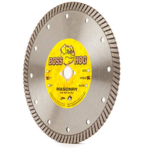 (3 Pack) Boss Hog 7-Inch (7") Turbo Masonry Diamond Blade, 7" X .090 X DM-7/8-5/8 Bushing, High Performance, General Purpose Dry or Wet Cutting for Masonry, Concrete, Stone, Brick, Blocks, Similar - Thumbnail 4