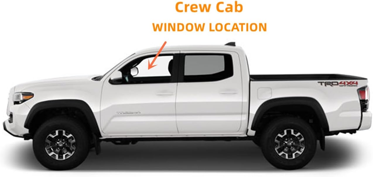 Driver/Left Side Front Door Window Glass Replacement For Toyota Tacoma Pickup 2016-2023