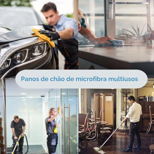 Pano de Chão Microfibra Grande. Kit com 5 Panos de Chao Microfibra 50x80 Toalha de Piso Reutilizavel
