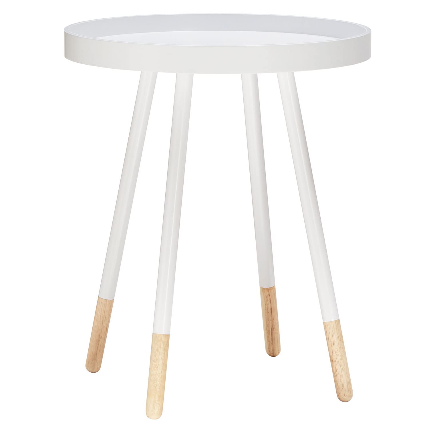 HomeHills Joni White Mid-Century Tray-Top Accent Table
