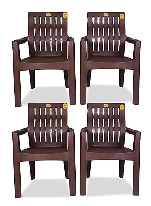 ANMOL Kelvin Orthopaedic Brown Chair Fully Comfort and Weight Bearing Capacity 150Kg Plastic Outdoor Chair (Shree Ganesh Online Original Seller) (Set of 4)-image-7