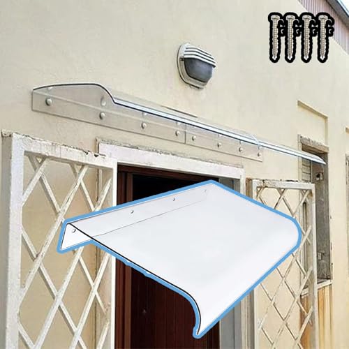 Outdoor Window Awning Canopy 50x160cm/20x63in, UV-Resistant Rain Shelter Cover for