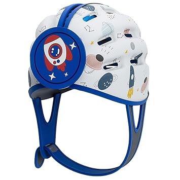 Rocket Baby Helmet - Soft Cushion Head Protector for Crawling, Walking Infants Blue, 6-12 Months