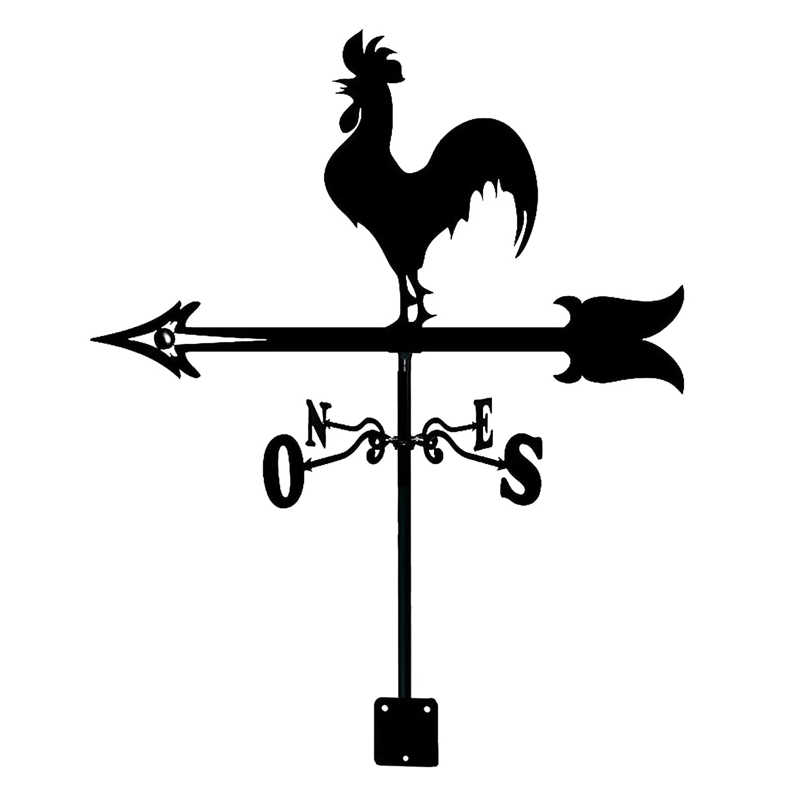 TAXXII Metal Weathervane Outdoor Stainless Steel Weather Vane Yard Wind Measuring Tool Black Chicken Direction Indicator