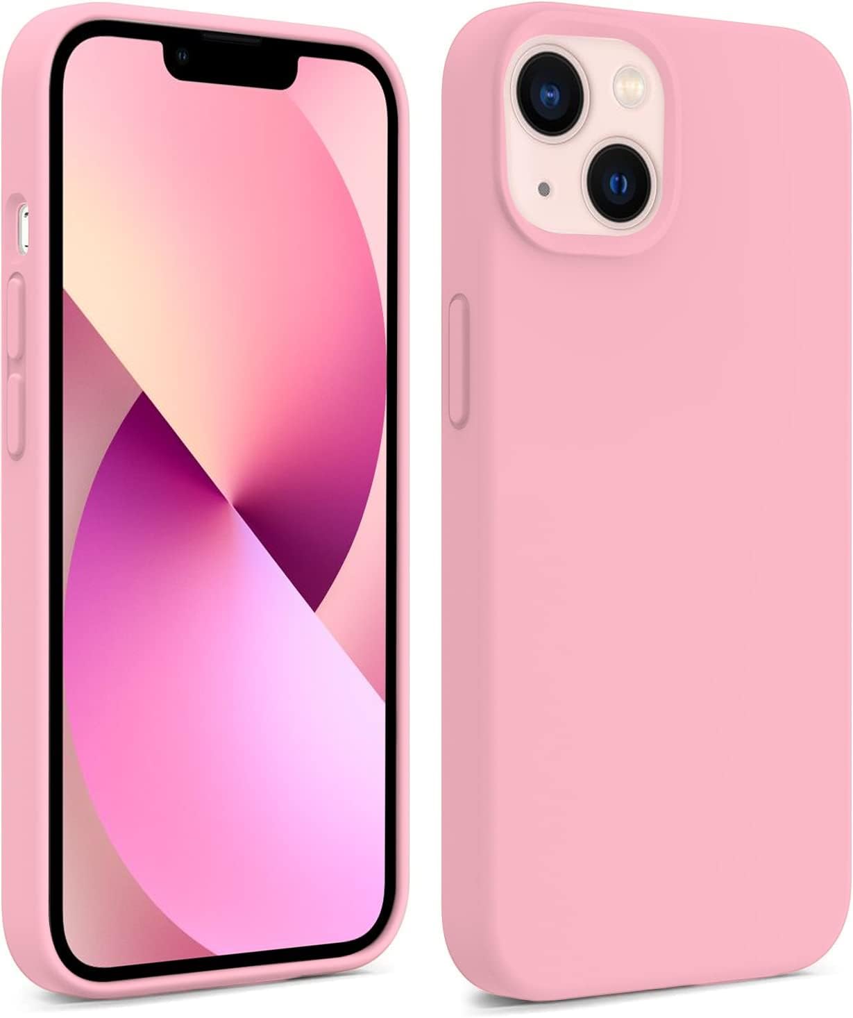 NAFS Silicon Protective Case Compatible iPhone 13 | Camera Protect Microfiber Lining Cover | iPhone 13 Case Cover for Mobile (Hot Pink)