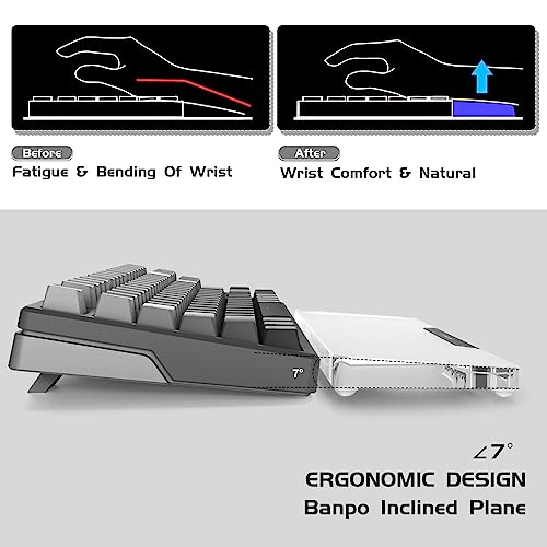 Image of Acrylic Keyboard Wrist Rest-Black 68Key Ergonomic Palm Rest for Computer Keyboard