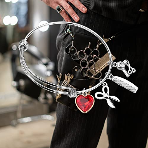 Image of Detailed Hairstylist Gift Hairdresser Stylist Charm Bracelet Graduation Gift