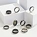 SOXEMAN 9 pieces/set of men's rings set (3 of which can be rotated to relieve anxiety and stress) cool and fashionable black atmospheric stainless steel rings, suitable for men, women and couples