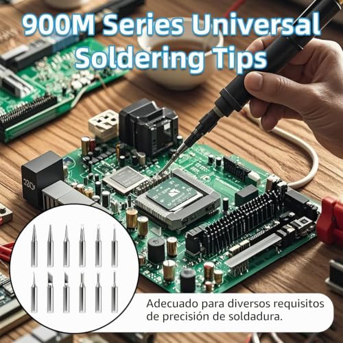 Miniatura 3 de 12 Puntas De Soldador 900m, Puntas De Repuesto Para Soldador De Estaño, Compatibles Con Hakko, Quick, Aoyue, Para Estaciones De Soldadura, Pistolas De Soldar, Soldadura Electrónica Y Bricolaje