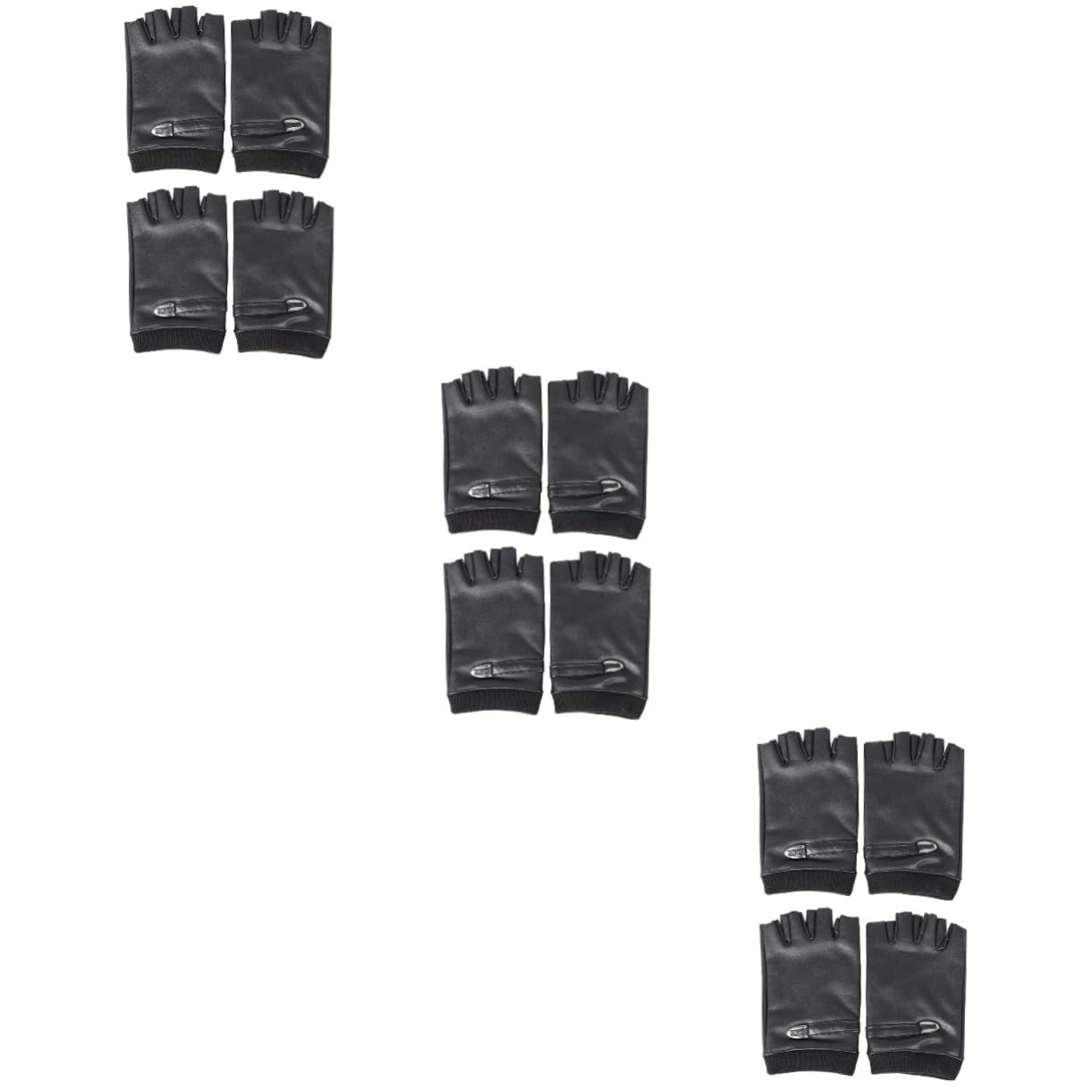 GALPADA 6paia Guanti Pu Leather Mezza Dita Imbottiti Per Inverno Per Bici Pesca Ciclismo e Confezione Da Antiscivolo e Resistenti Al Freddo