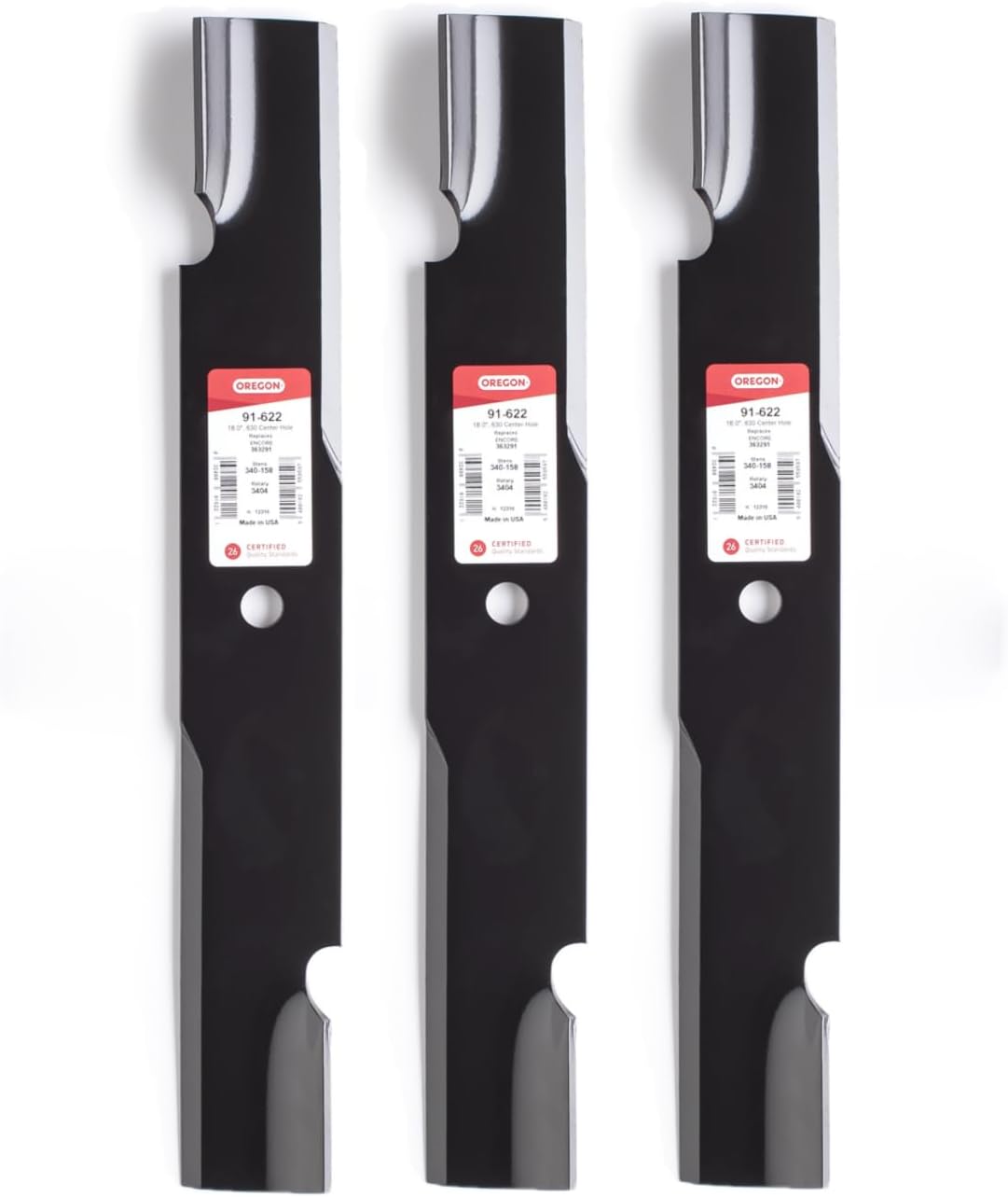 (New) 3 Oregon 91-622 Blades for Ferris 52" Cut 21227S 481711 5021227 5101756S A48185 fits 21227S, 481711, 5021227, 5101756S, A48185
