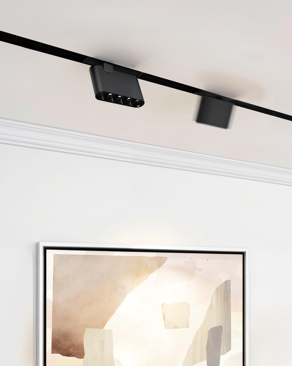 SCON Lot de 2 Têtes d'éclairage linéaires orientables à fixation magnétique 7W, Spot LED orientable 24V 3000K-6000K dimmable, Lampes pour rails encastrés, Adapté aux salons, cuisines
