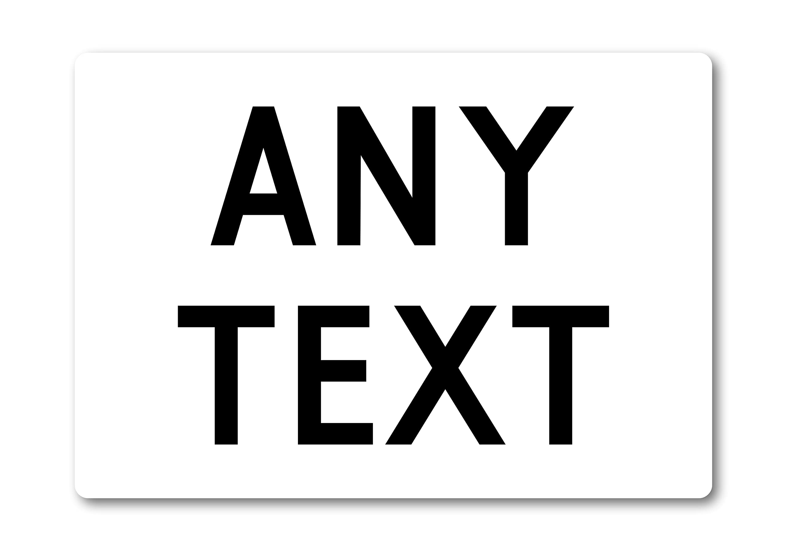 Personalised Any Text METAL Custom Sign Plaque. Indoors or Outdoors. 10 Colours, Various Sizes. Home Bar Man Cave Workshop Bedroom Address (A3 (405mm x 283mm), White)