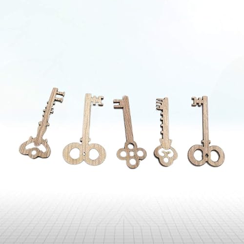 Miniatura 6 de NOLITOY 50 piezas de ornamento para llaves, decoración retro, regalo de inauguración de la casa, adornos de madera artesanal, decoración del hogar,