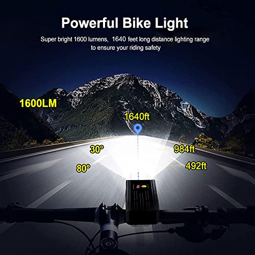 VA STFIRE Éclairage Vélo Étanche, 1600 Lumens Élevés Lampe de Vélo Rechargeable 5 Modes de Feux de Vélo, Adaptés pour Les Trajets Quotidiens, la Montagne et Le Cross-Country - Image 3