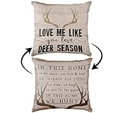 Love Me Like You Love Deer Season Decorative Reversible Throw Pillow Case, 18 x 18 inch Decorations