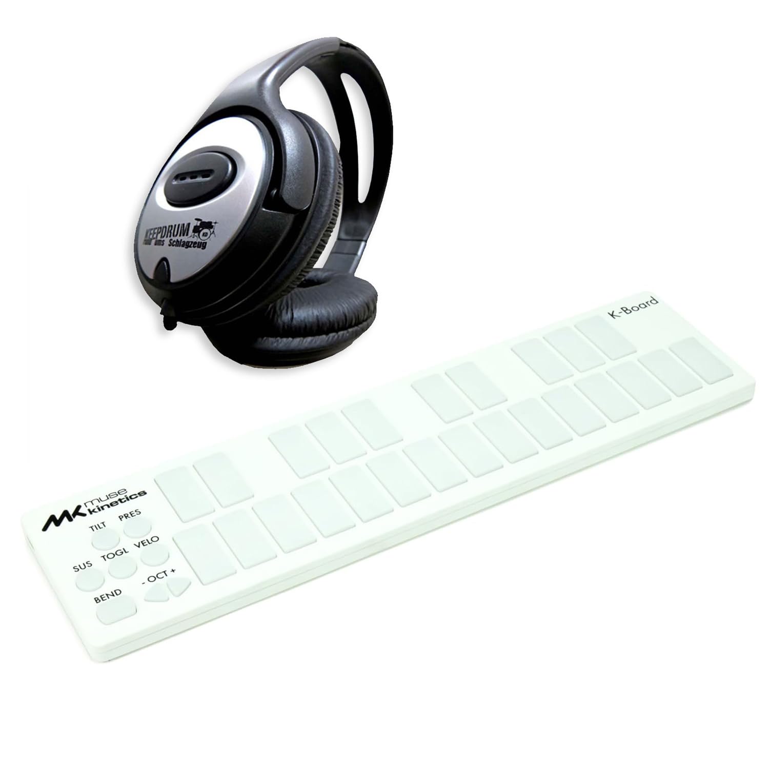 Muse Kinetics K-Board Snow MIDI kontroler biały ze słuchawkami keepdrum