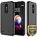 LG K30 Case, LG Harmony 2 Case, LG Phoenix Plus Case, LG Premier Pro Case, LG K10 2018 Case, with Full Cover Tempered Glass Screen Protector, ATUS Hybrid Dual Layer Protective TPU Case (Black/Black)