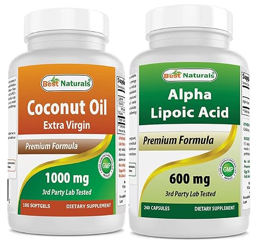 Best Naturals Extra Virgin Coconut Oil 1000 Mg & Alpha Lipoic Acid 600 Mg #TOP12