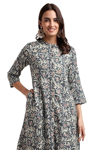 Image of MIRCHI FASHION Pure Cotton Kurti for Women | A-Line Kantha Work Printed Kurta for Woman | Ethnic Wear for Office & Daily Use (Single Piece)