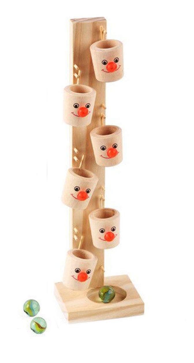 crazycrafts wooden toys for kids clown cup marbles children's toys montessori wooden tree marble ball run track game for boys and girls-Multi color,Pack of 1 set-image-20