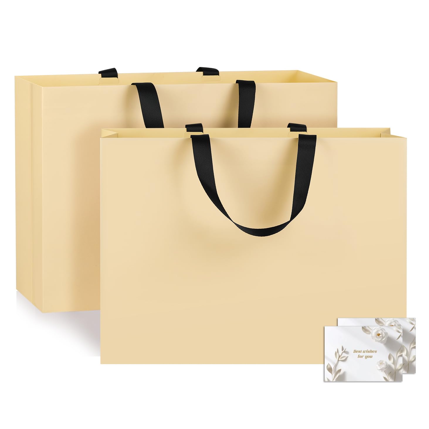 NAHRMY 2 pcs Extra Large Gift Bags Yellow 43 x 32 x 13 cm, Large Paper Party Gift Bag with Handles Greeting Cards for Presents Wedding Birthday Christmas Celebration Boutique — image 1
