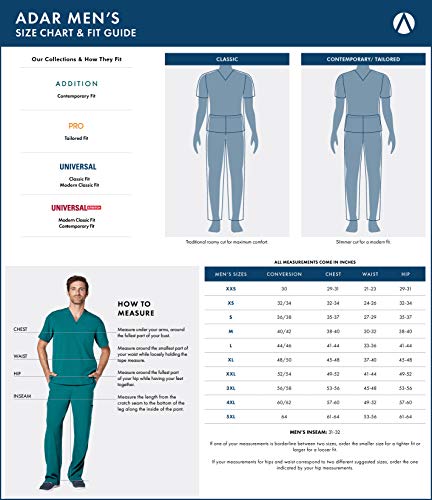 Adar Universal Scrubs for Men - Zippered Short Sleeved Scrub Jacket - 607 - White - M