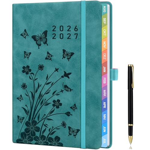 Lehrerkalender 20262027 A5+ (22 x 16 5 cm) Lehrerplaner & Schuljahresplaner Unterrichtsplaner mit Monats- & Wochenansicht Notenlisten Klassenorganisation Hardcover mit Stiftschlaufe Petrol