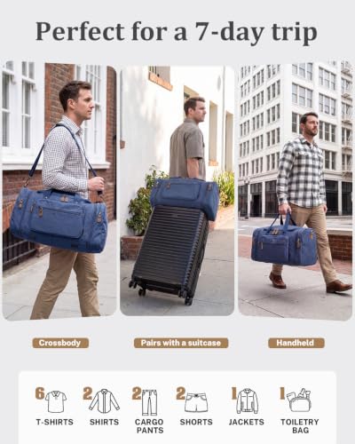 Image of Gonex Canvas Duffle Bag, Expandable 60L Travel Overnight Weekender Bag