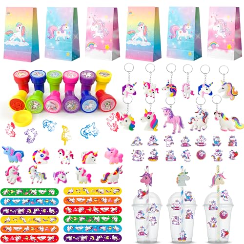 Autocollants et tampons licorne : le lot idéal de cadeaux pour invités d'anniversaire